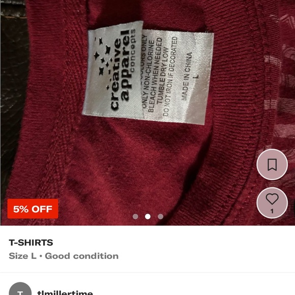 Creative Apparel concepts SEC Alabama Crimson Tide T shirt size large - Picture 2 of 3